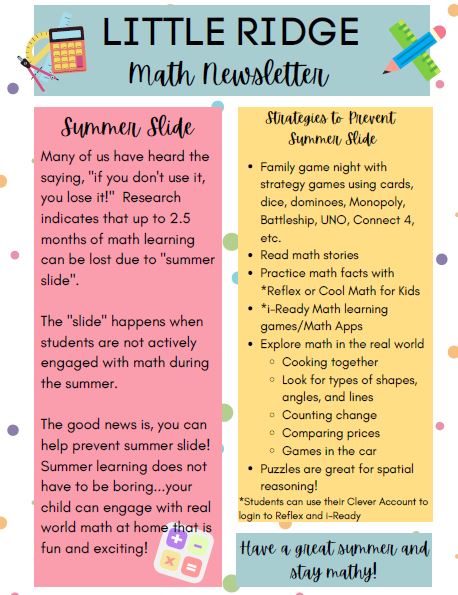  LRIS Math Newsletter
