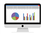 Computer screen with pie chart 